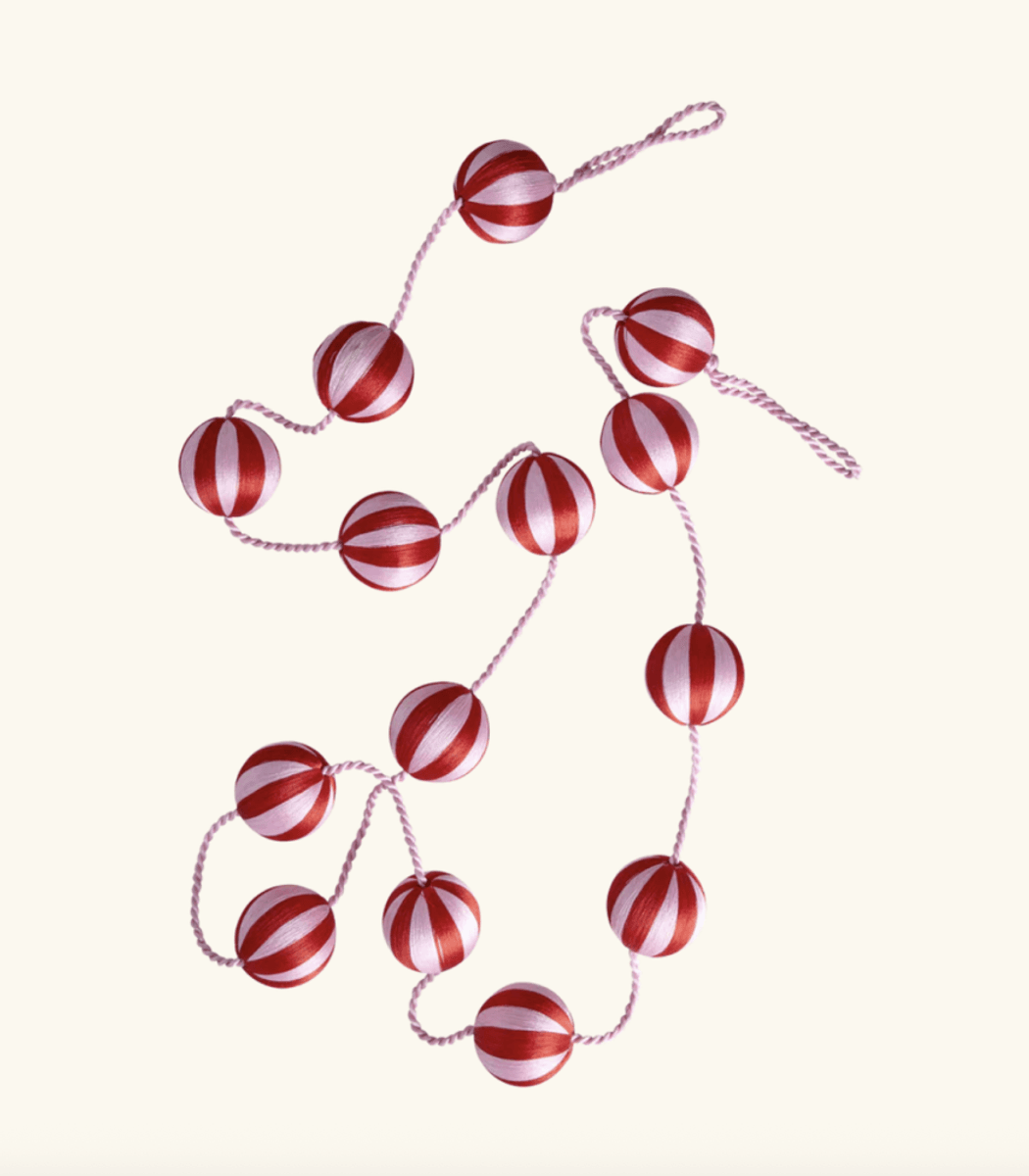 girlander jul candy stripes rød rosa rice - Frøken Rosa