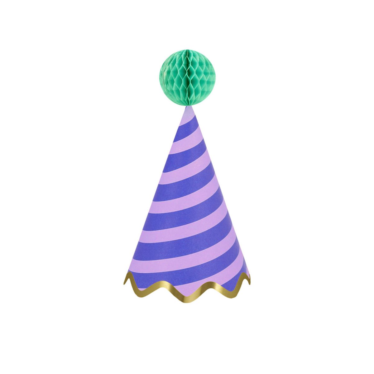 PARTYHATTER – Striper og honeycomb-kuler – 8-pk – Meri Meri