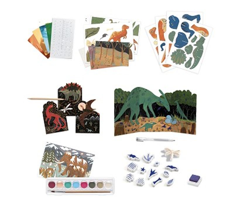 HOBBYSETT – Dinosaurer – 6 kreative aktiviteter – Djeco