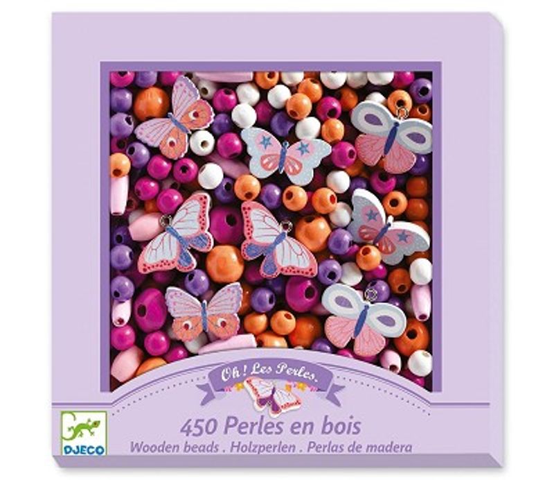 PERLESETT – Sommerfugler og lilla perler – 450 stk – Djeco