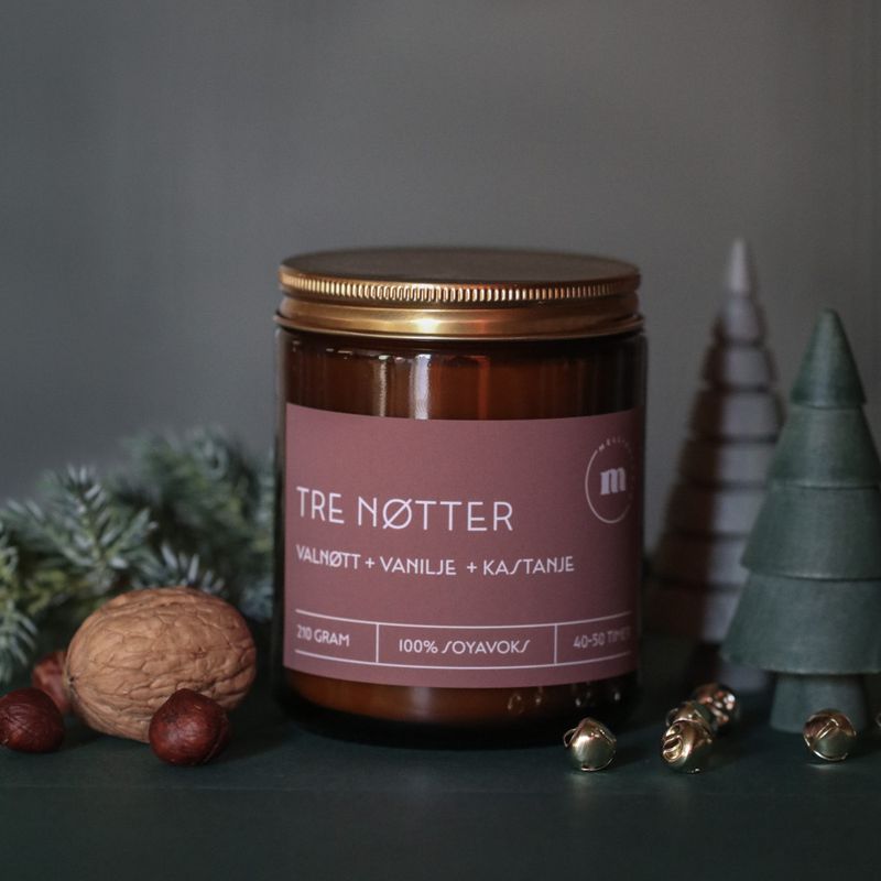 STORT DUFTLYS – Tre nøtter – Mellie Studio