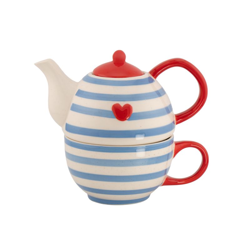 TEKOPP – Overraskelse Dachshund – Striper og hjerte - Tea for One – Sass & Belle