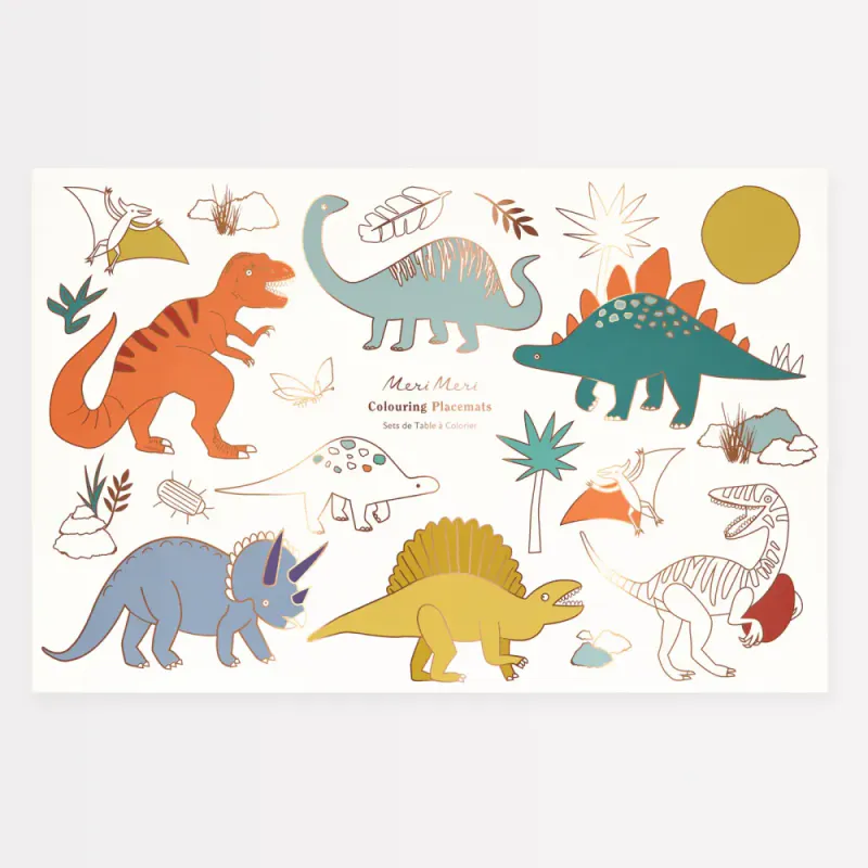 FARGELEGGINGSARK – Dinosaurer – 8-pk – Meri Meri