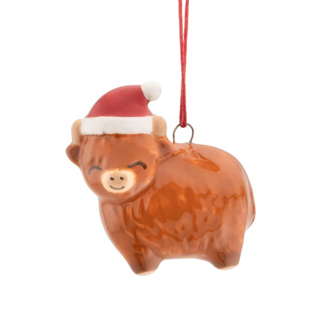 Hovedbilde JULETREPYNT – Highland Cow med nisselue – Sass ...