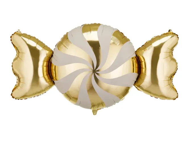 Hovedbilde FOLIEBALLONG – Drops i beige og gull – ...