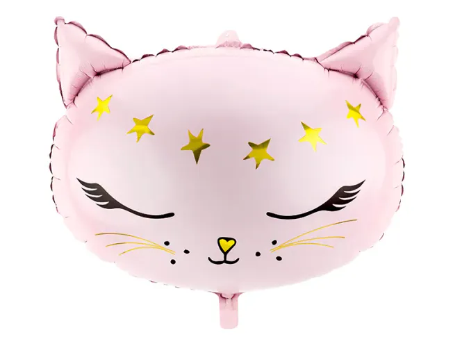 Hovedbilde BALLONG – Katt – Rosa med stjerner – ...