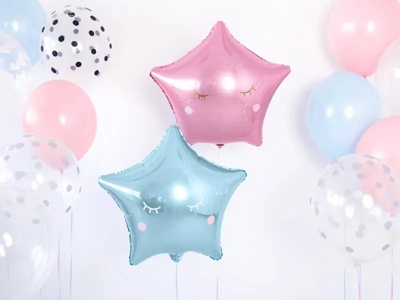 FOLIEBALLONG – Stjerne metallic lyseblå – PartyDeco