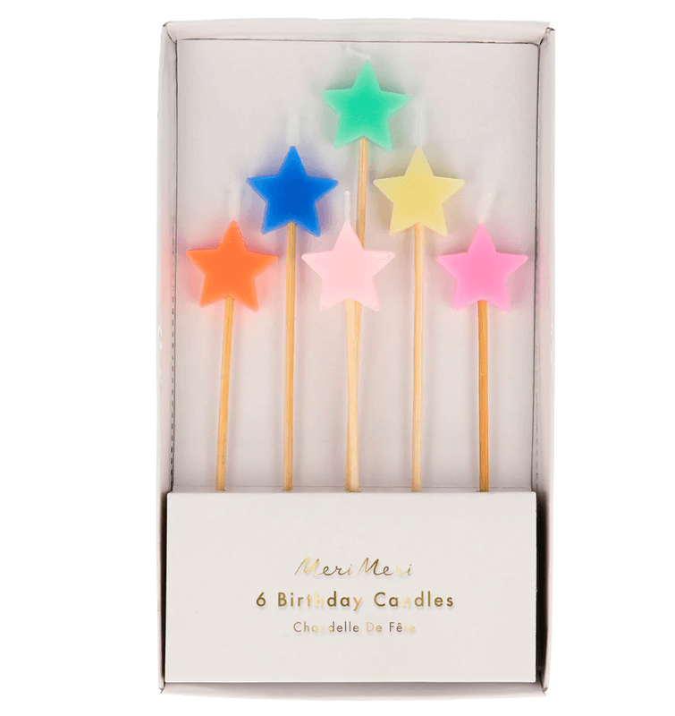 KAKELYS – Stjerner pastell – 6 stk – Meri Meri