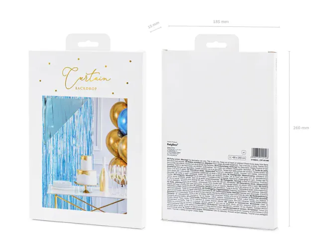 Hovedbilde PARTYGARDIN – Blå metallic – PartyDeco