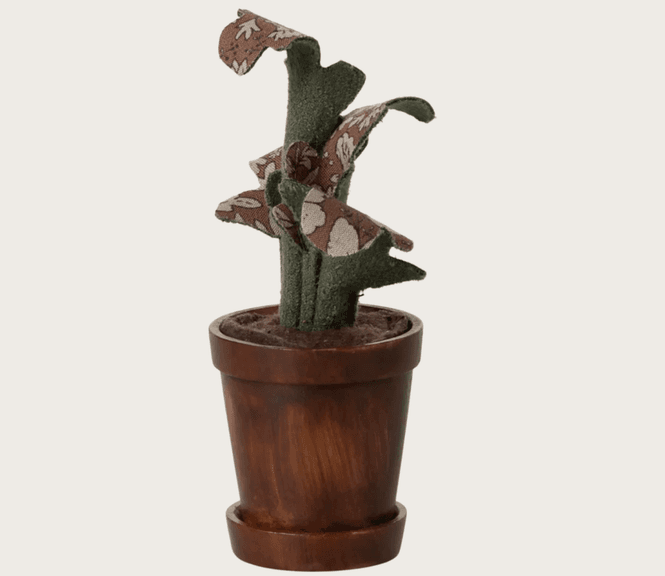 Hovedbilde BLOMSTERPOTTE MED PLANTE – Grønn med mønster – ...