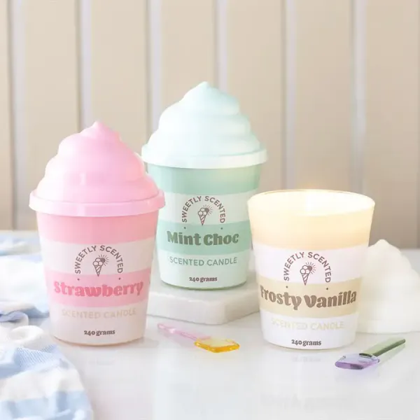 Hovedbilde DUFTLYS – Mint sjokolade-iskrem i keramikkopp – ...