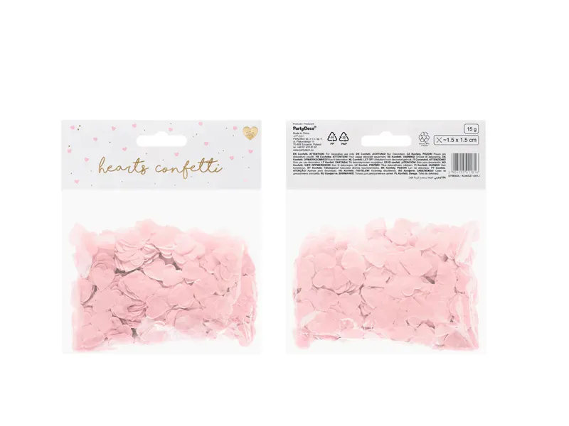 KONFETTI – Hjerter lys rosa – PartyDeco