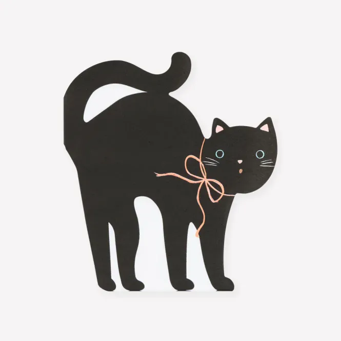 Hovedbilde SERVIETTER – Svart Halloween-katt – 16 stk. ...