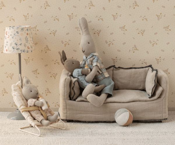 Hovedbilde VIPPESTOL TIL MICRO-KANIN – Offwhite med blomster ...