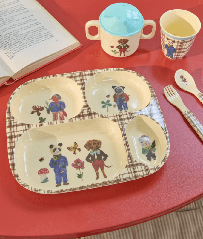 BABY SPISESETT – Dachshund & Venner – Rice x Nathalie Lété