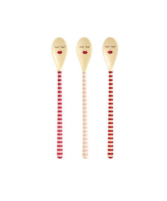 Hovedbilde LATTESKJEER – Rosa og røde striper – 3 pk ...