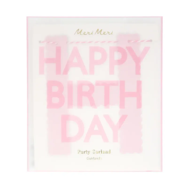 GIRLANDER – Rosa Happy Birthday – Meri Meri
