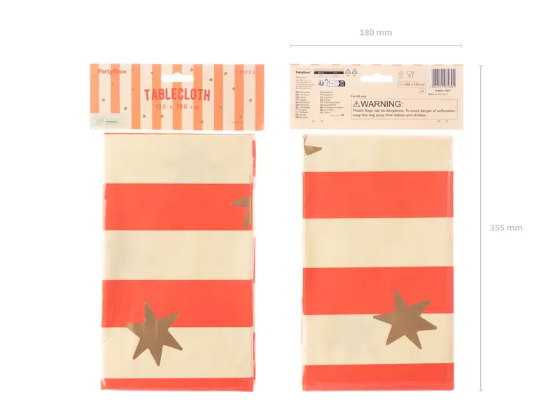PAPIRDUK – Sirkus Striper med Gullstjerner – PartyDeco