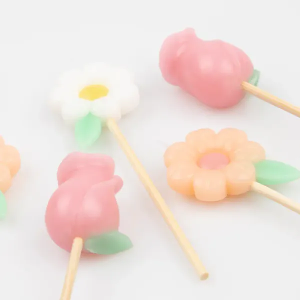 Bilde av BURSDAGSLYS – Blomster i pastell – 9-pk – ...