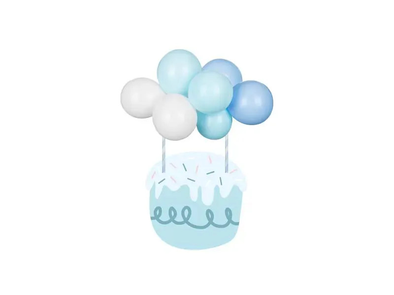KAKETOPP – Ballonger blå – PartyDeco
