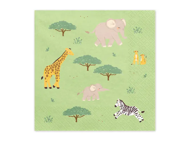 Hovedbilde SERVIETTER – Safari – 12 pk – PartyDeco
