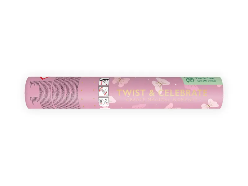 KONFETTIKANON – Rosa sommerfugler – PartyDeco