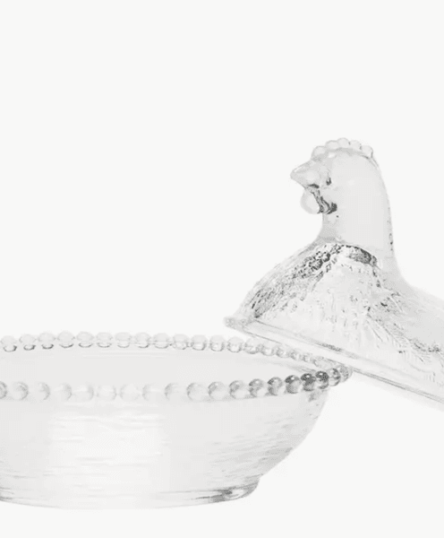 Hovedbilde GLASSKÅL MED LOKK – Høne – Alot