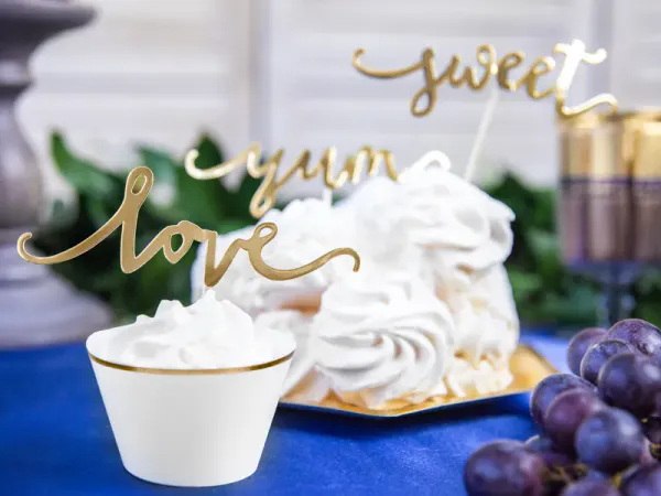 Hovedbilde KAKETOPPER TIL MUFFINS – Love Sweet Yum gull – ...