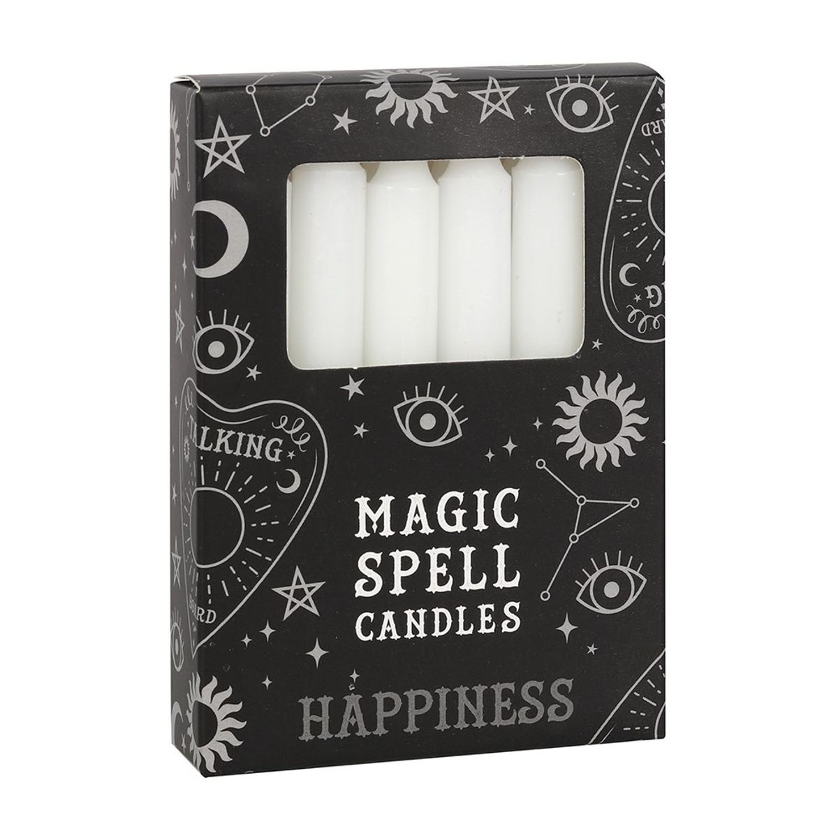 STEARINLYS – Hvite Spell Candles Happiness – 12 stk – Something Different