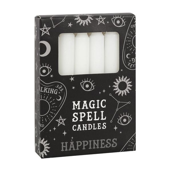 Hovedbilde STEARINLYS – Hvite Spell Candles Happiness – 12 ...