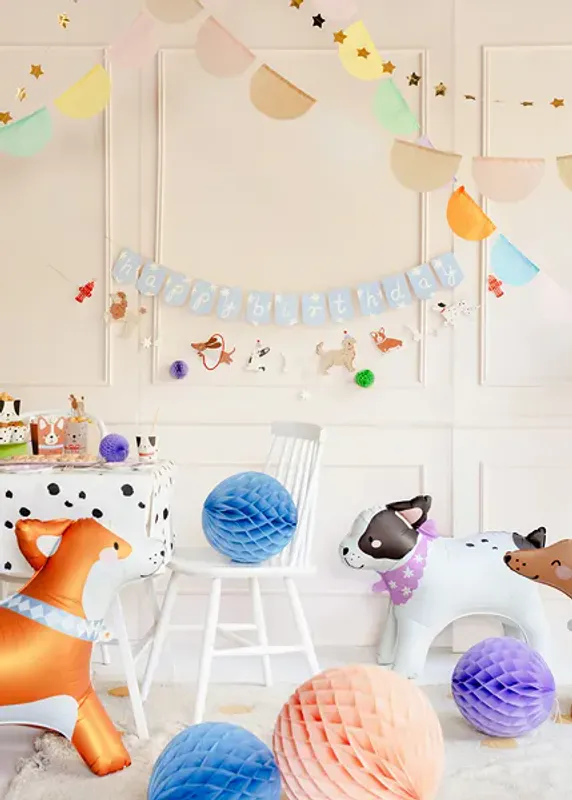 GIRLANDER – Happy Birthday med søte hunder – PartyDeco