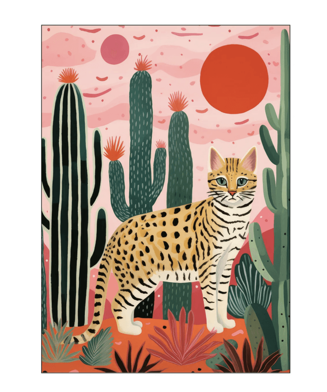 PLAKAT – Cactus Cat 1 – 30 x 40 cm – Atelier Imaginare