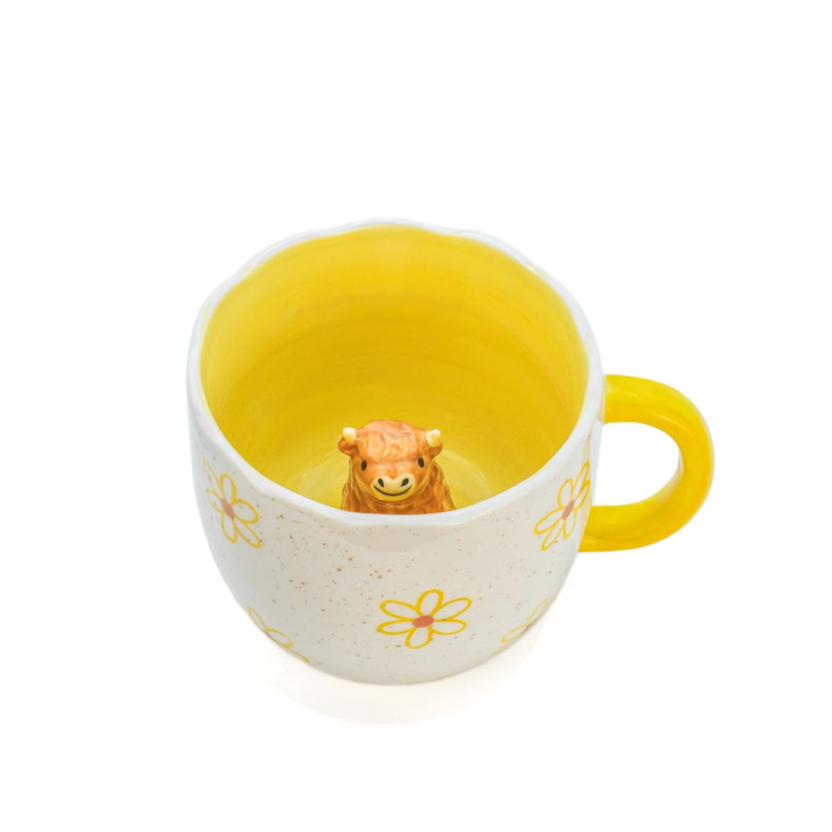KOPP – Overraskelse Highland-ku – Gul med blomster – Sass & Belle