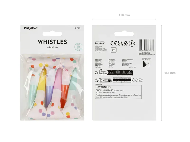 PARTYFLØYTER - Konfetti - 6 pk - PartyDeco