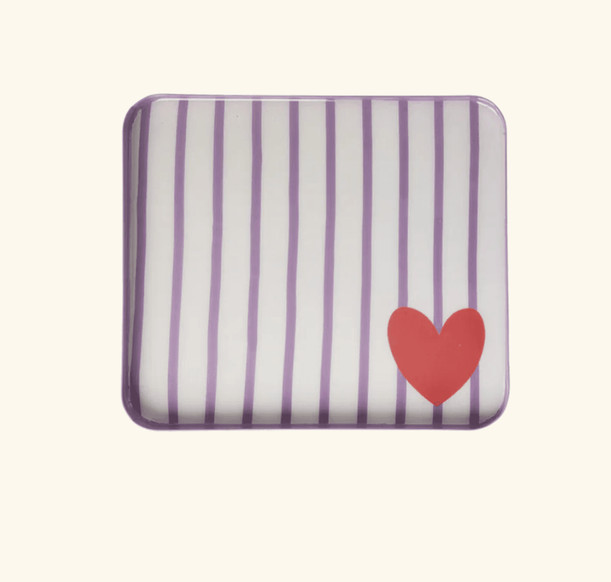 METALLBRETT – Lilla striper med hjerte – Rice