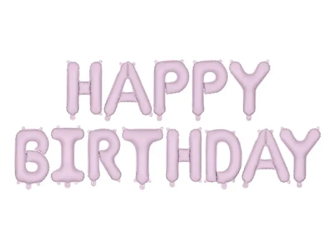 Hovedbilde FOLIEBALLONG – Happy Birthday lilla – PartyDeco