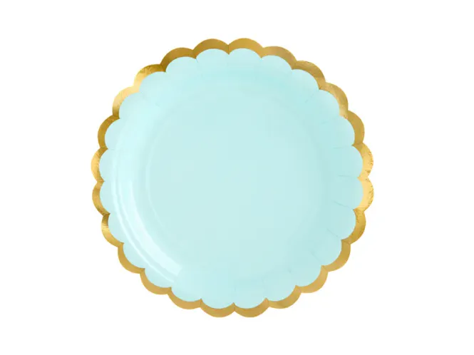Hovedbilde PAPPTALLERKENER – Mint med Gullkant – 6 pk ...
