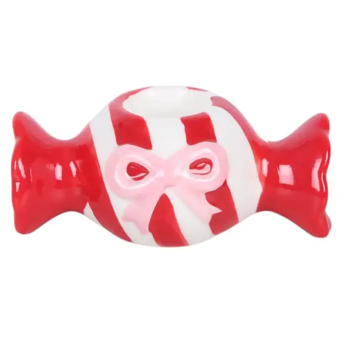 Hovedbilde LYSESTAKE – Candy med striper og sløyfe – ...