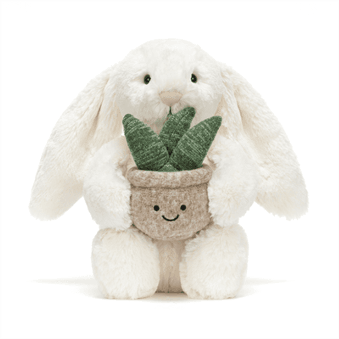 Hovedbilde KOSEDYR – Cream Bunny with Plant – Jellycat
