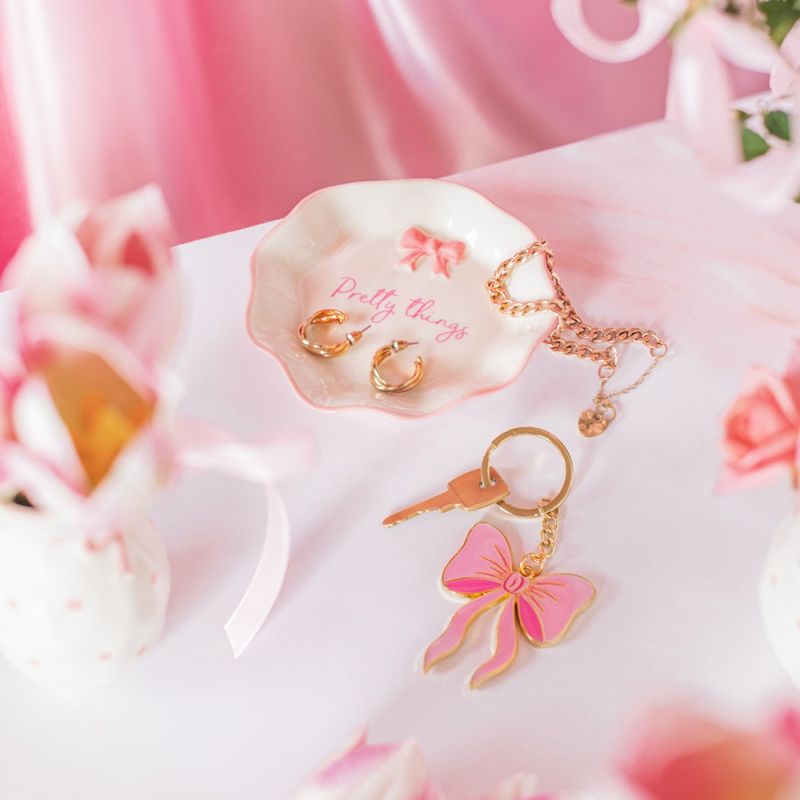 NØKKELRING – Rosa sløyfe – Sass & Belle