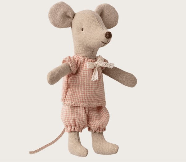 Hovedbilde LILLESØSTER-MUS I BOKS – Rosa pysj – Maileg