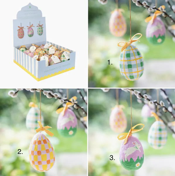 Hovedbilde OPPHENG – Påskeegg i resirkulert bomull med mønster ...