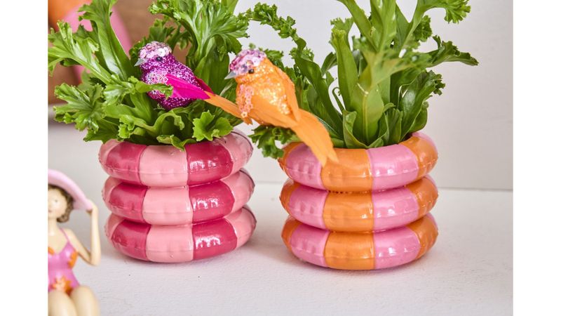 BLOMSTERPOTTE – Badering rosa og oransje – 2Have