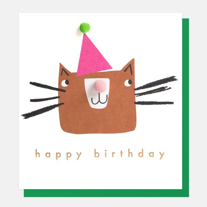 Hovedbilde KORT – Katt med partyhatt – Caroline Gardner