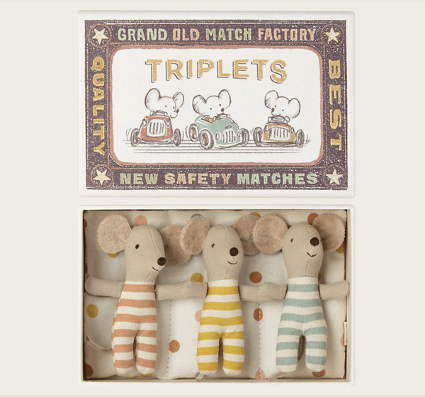 Hovedbilde BABYMUS – Trillinger i fyrstikkeske – Maileg