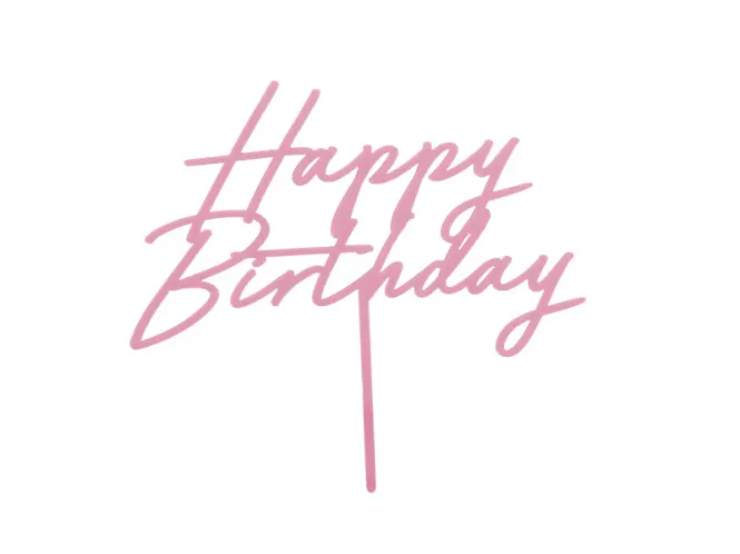 Hovedbilde KAKETOPP – Happy Birthday rosa – PartyDeco