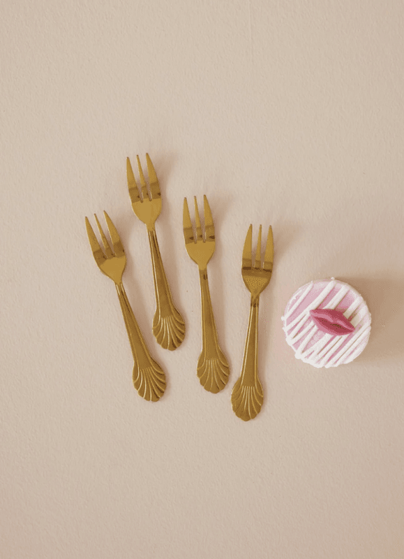4 stk. GAFLER – Gull – Rice