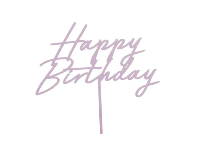 Hovedbilde KAKETOPP – Happy Birthday lilla – PartyDeco