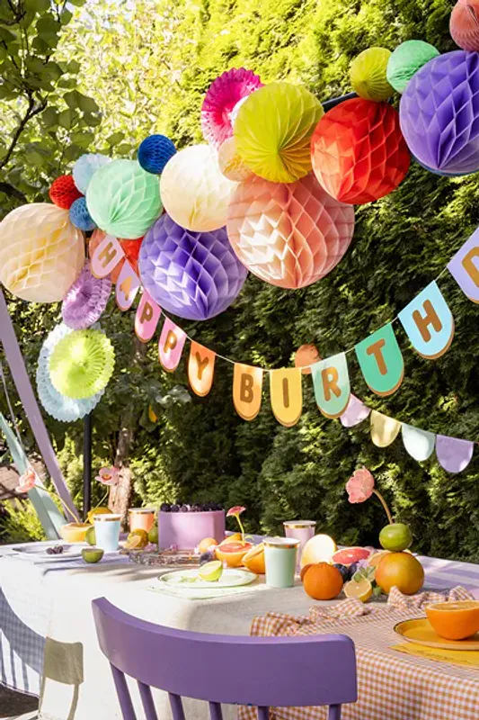 GIRLANDER - Happy Birthday - Pastellmix - PartyDeco
