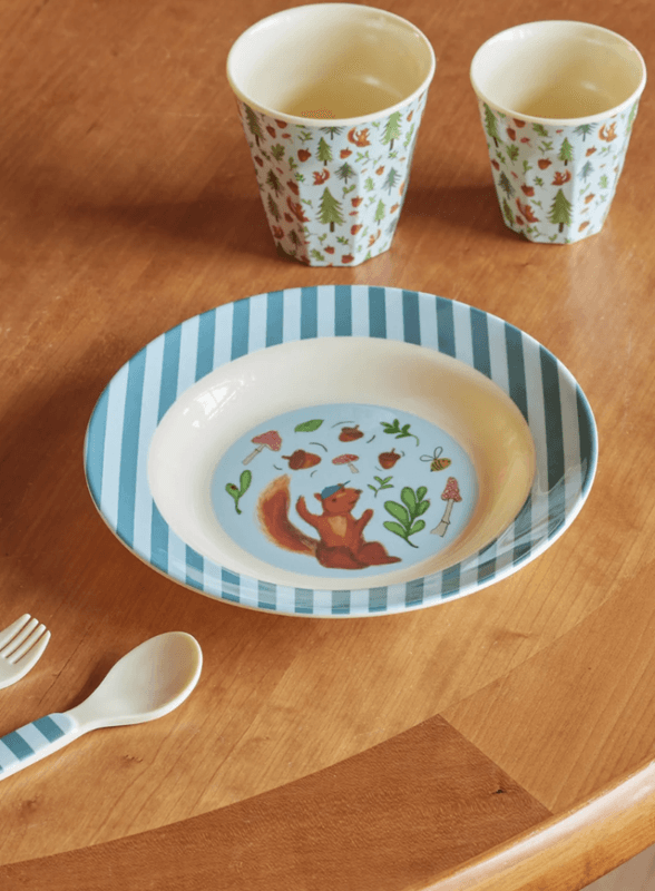 DYP ASJETT – Blå – Happy Forest Print – Rice